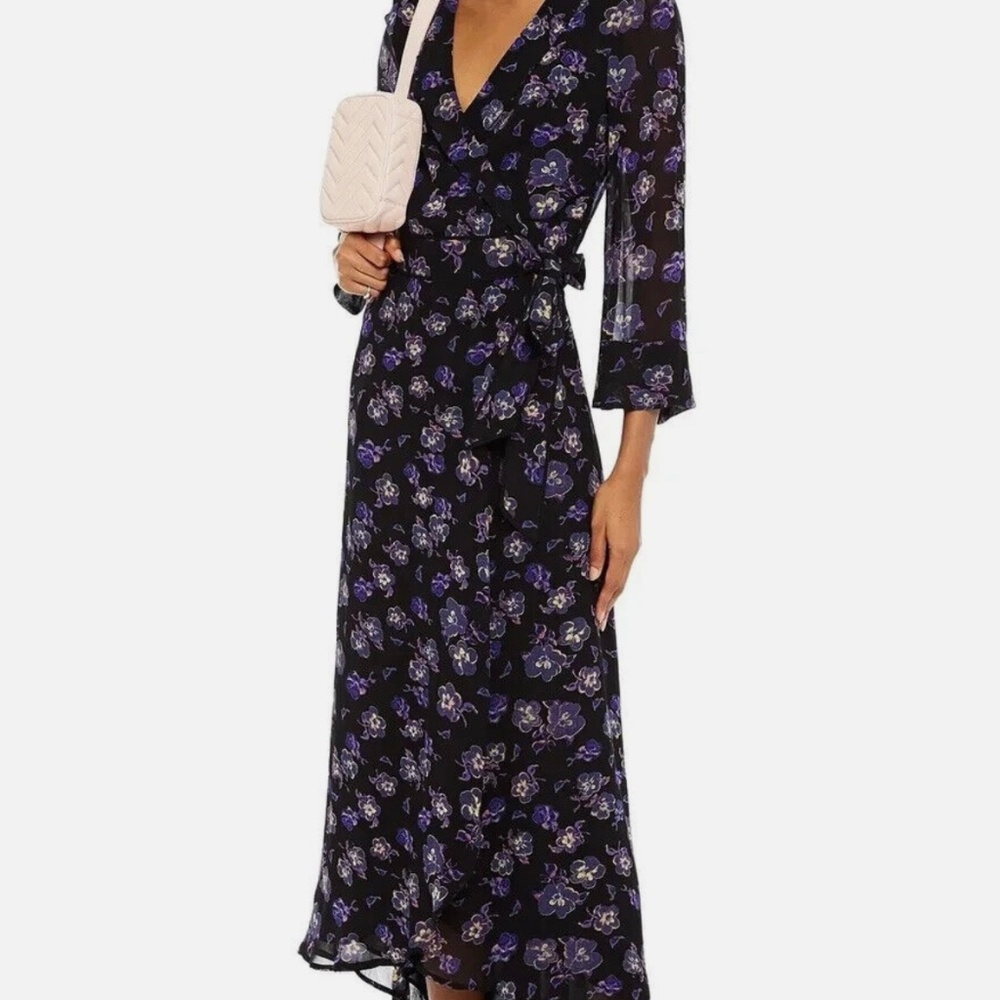 Ganni georgette maxi wrap dress